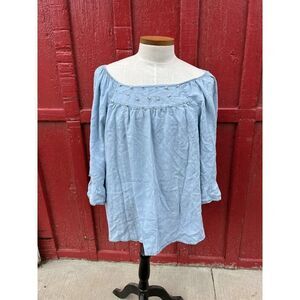 Democracy Women's Plus Size Blouse With Pearl Embellishments Size 2x Peasant Top